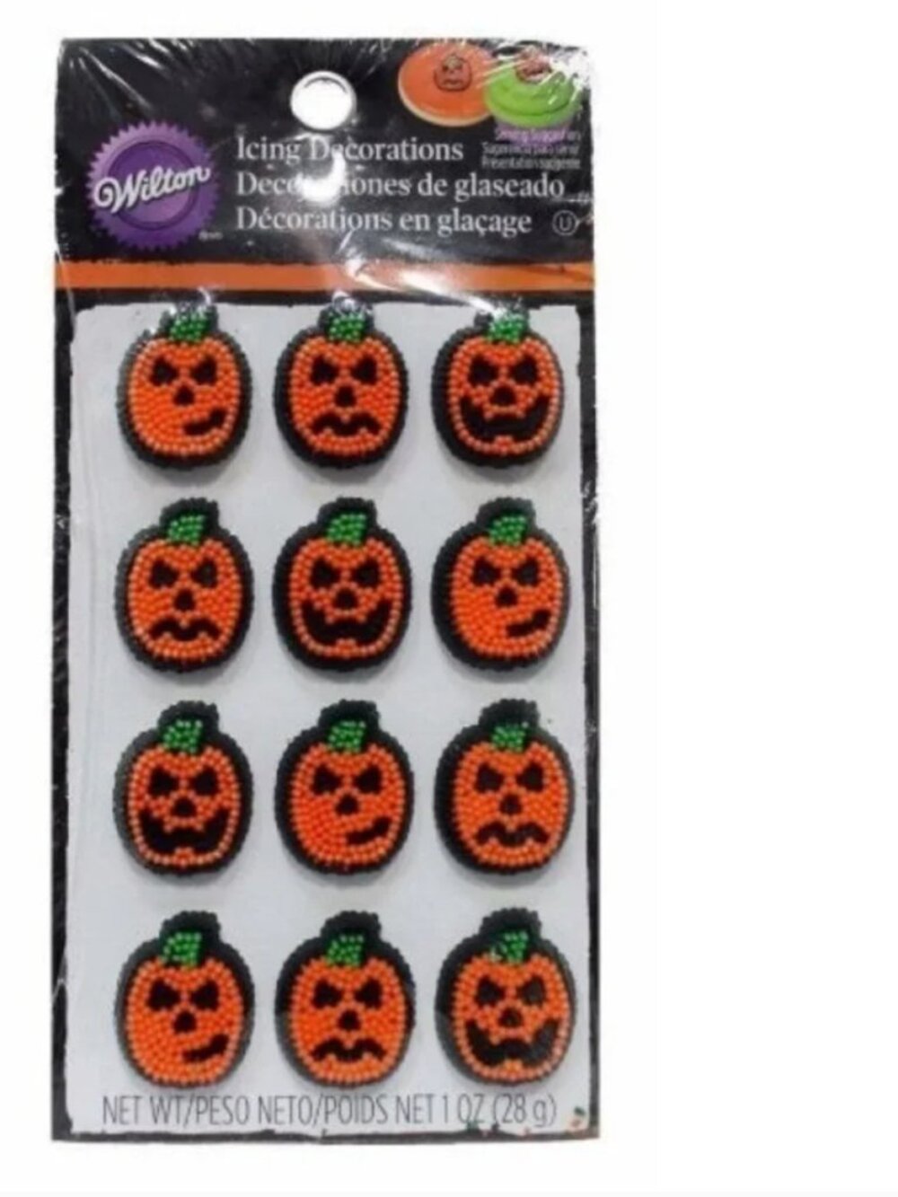 Pumpkin Icing Decorations 12 Pc Cupcake Baking Wilton Halloween